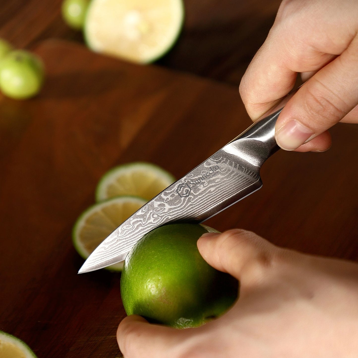 Facas Damasco Sunnecko 1-6Pcs/Set Faca de Cozinha Ultra Afiada com Núcleo VG10 Fio de Corte Utilitário Cutelo do Chef Santoku Fatiar Descascar