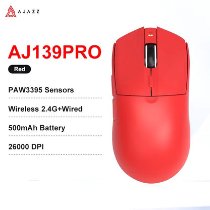 Mouse Gamer Sem Fio AJAZZ AJ139 V2 MC/AJ139 PRO Sensor PAW3311/PAW3395 12000DPI/26000DPI 500mAh Mouse Bluetooth Para PC