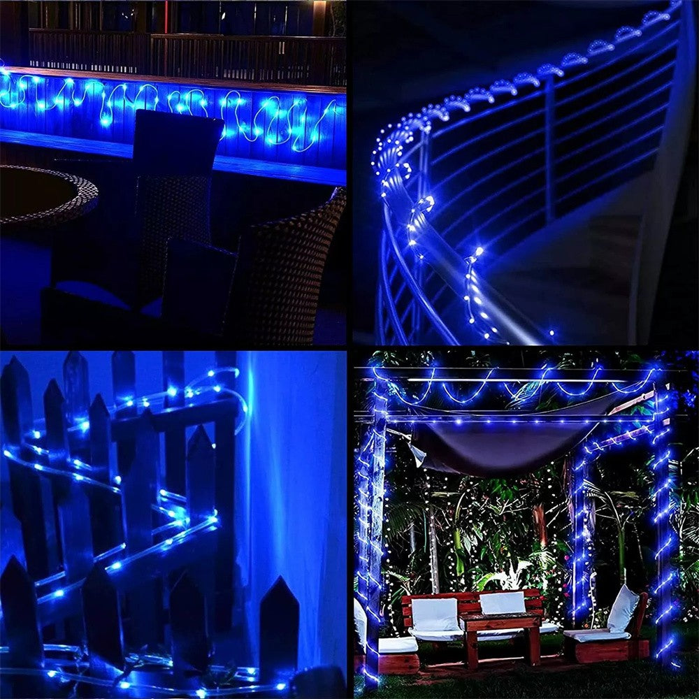 7m/12m/22m/32m Garland Tube Strip Lights Outdoor Waterproof Led Solar Rope String Light for Garden Christmas Camping Decoration