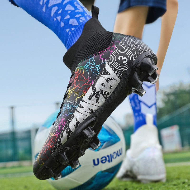 New Football Boots For Man, High Top FG/TF Soccer Shoes High Quality Kids Anti-Slip Grass Training Soccer Cleats Wide Size 31-48