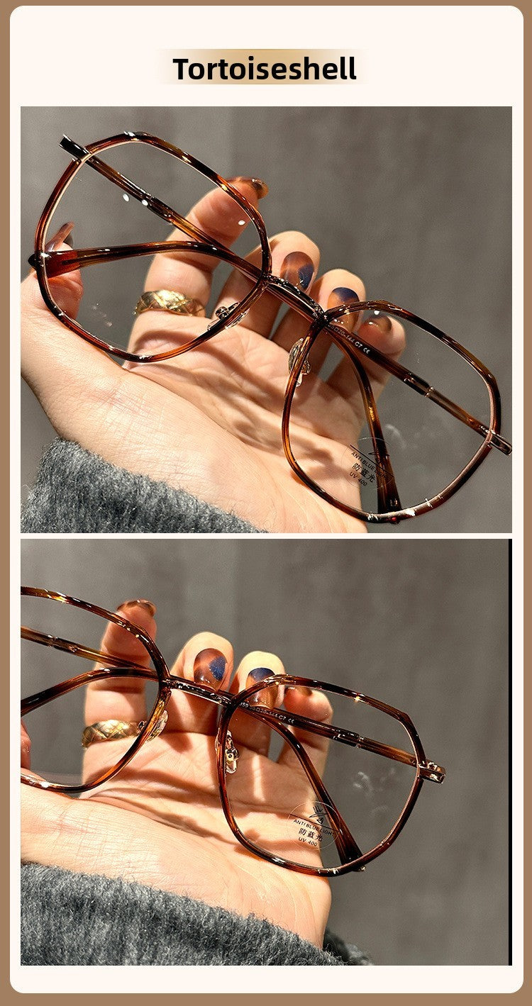 LYSON New Fashion Large Polygonal Women Reading Glasses Anti Blue Light Progressive Prescription Glasses Myopia Optical Eyewear