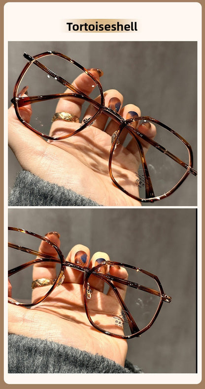 LYSON New Fashion Large Polygonal Women Reading Glasses Anti Blue Light Progressive Prescription Glasses Myopia Optical Eyewear