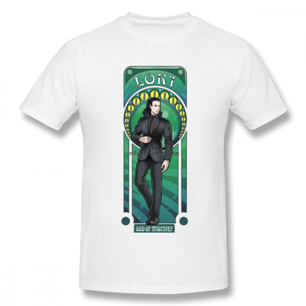 Men Mischief In Black Loki Tee Shirt thinkno  Tees round neck t shirt fashion nice short sleeved