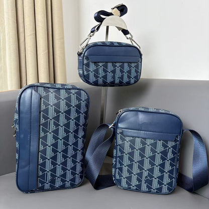 2025 new retro printed men's shoulder bag, casual and fashionable crossbody bag, horizontal version trendy men's crossbody bag