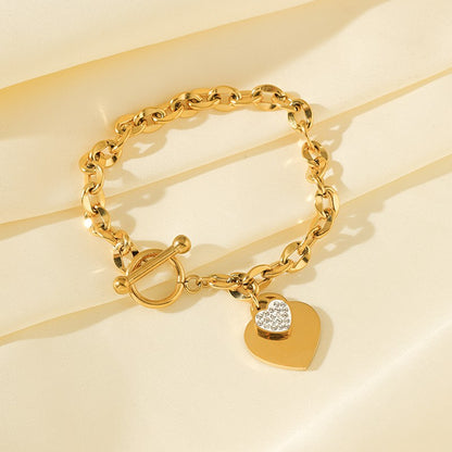 EILIECK Pulseira Feminina de Aço Inoxidável 316L Dourada com Estrela-do-mar, Lua e Estrela, Joia da Moda, Presente para Festa