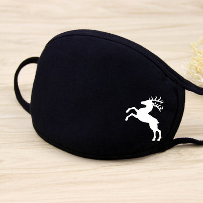 1PCS Black Mouth Mask Big Size Stop Air Pollution Home Cartoon Lovely Cotton Funny Teeth Masks Keep Warm Mouth Muffle Respirator