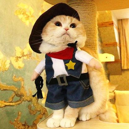 Roupas Engraçadas para Gatos e Cães, Roupa de Cosplay para Pets, Macacão, Fantasia de Halloween, Vestido para Cães Chihuahua, Bulldog Francês, Roupinhas para Cães