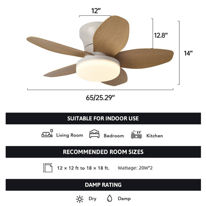 Simple LED ceiling fan remote control light for 25 inch living room and bedroom multifunctional ceiling fans
