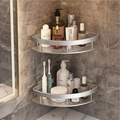 Bathroom Shelf Aluminum Alloy Shampoo Rack Makeup Storage Organizer Shower Shelf Bathroom Accessories No Drill Wall Corner Shelf