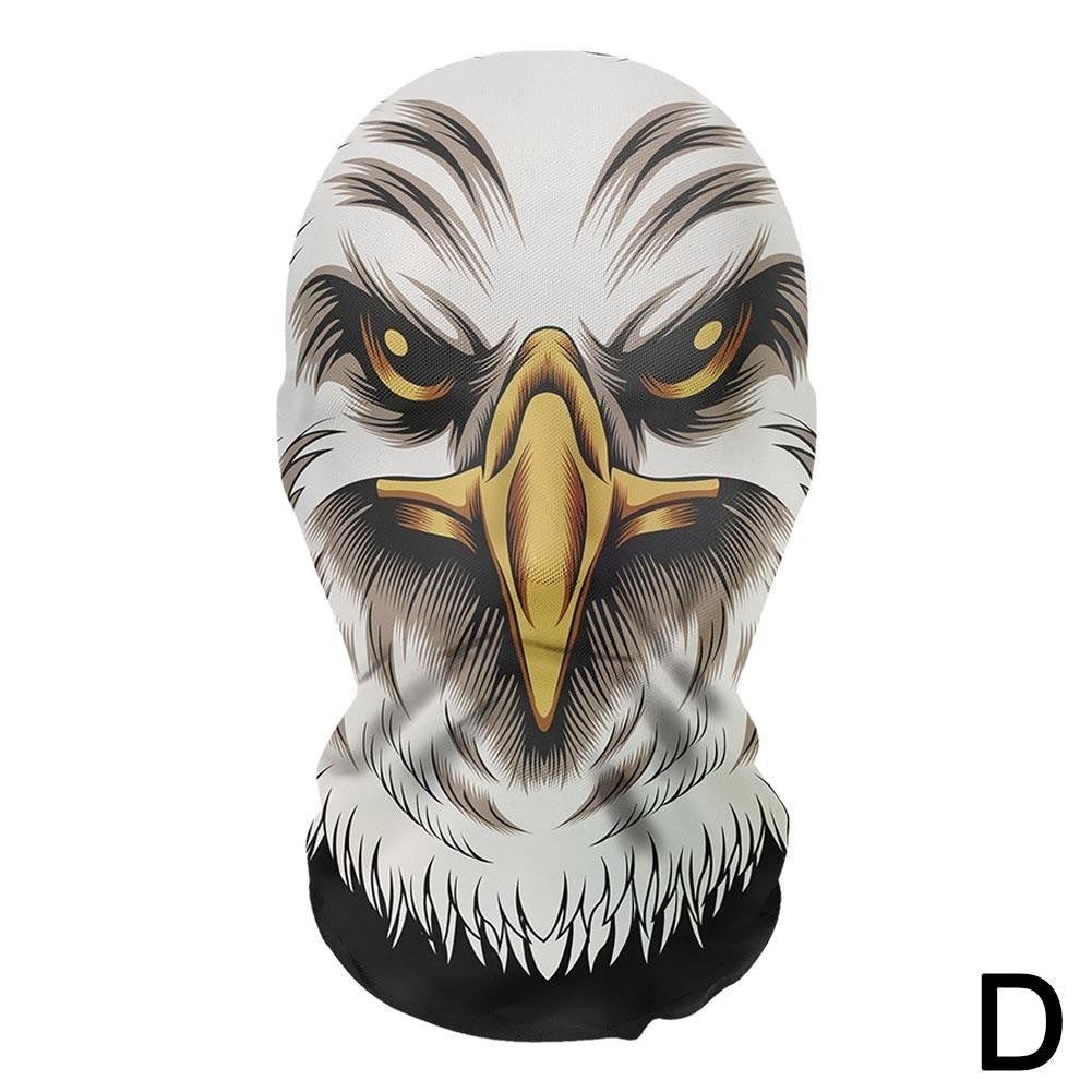 3D printed mask for role-playing full face covering elastic mesh printed mask fashionable Halloween makeup dance party headwear
