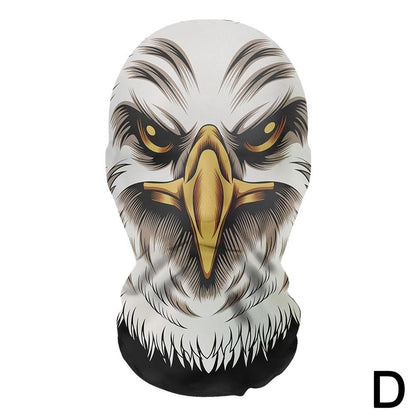 3D printed mask for role-playing full face covering elastic mesh printed mask fashionable Halloween makeup dance party headwear