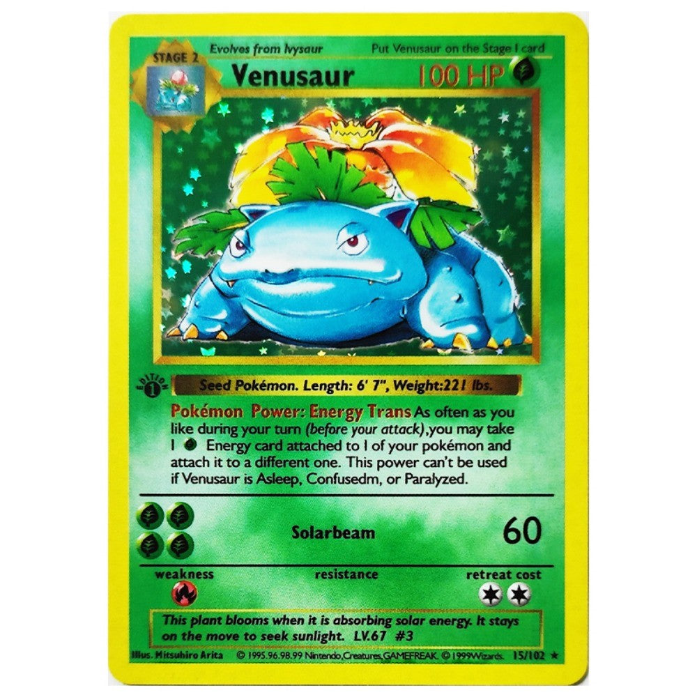 Cartas Colecionáveis Pokémon 1996 1ª Edição Flash Cards Charizard Blastoise Jogo DIY PTCG Jogo Anime Cartas Feitas à Mão Brinquedos de Presente