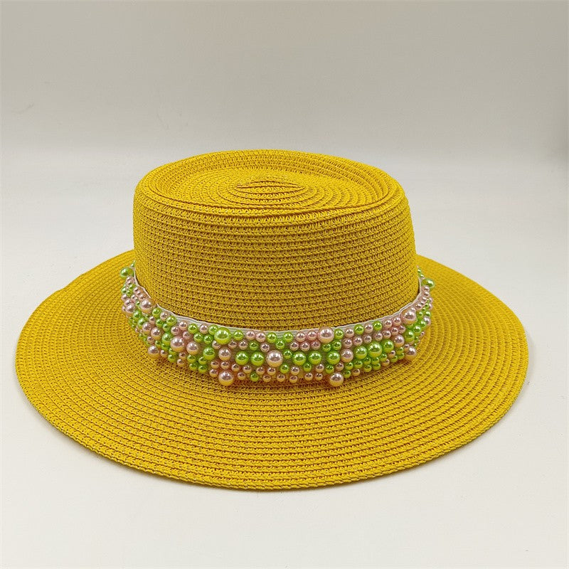 Bucket hat letters summer ladies bucket hat sun hat ladies straw hat fedora hat European men and women hat letters