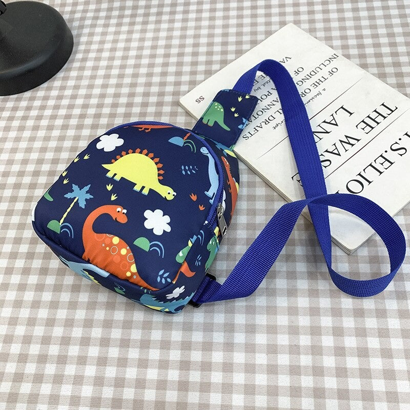 Bolsas de Ombro de Dinossauro Fofas Infantis Bolsas de Peito Casuais Novas para Meninas e Meninos Porta-Moedas de Nylon Bolsas Pequenas a Tiracolo