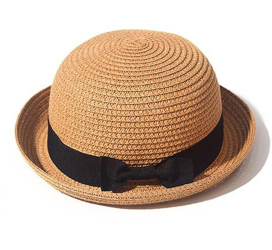 Chapéu Panamá COKK, Simples, de Verão, Praia, Feminino, Casual, Aba Reta, Chapéu de Palha com Laço para Meninas, Chapéu de Sol, Chapéu Feminino