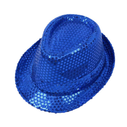 British Top Jazz Hat Bucket Hat Men Women Stage Performance Sequin Hat Shining Christmas Fedoras Party Parent Child Hat Hollween