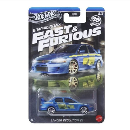 Hot Wheels HNR88-L Fast & Furious Series Alloy Cars,Lancer Evolution,Honda S2000,Nissan Silvia,1:64 Collectors Toy Gift for Kids