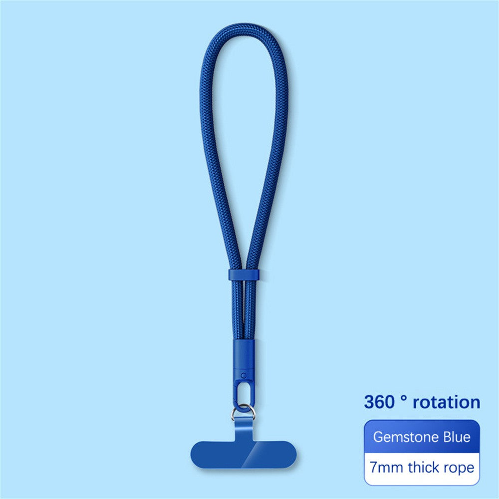 Cordão anti-queda para celular universal ajustável, pulseira curta com design de travamento automático, alça de poliéster durável para celular