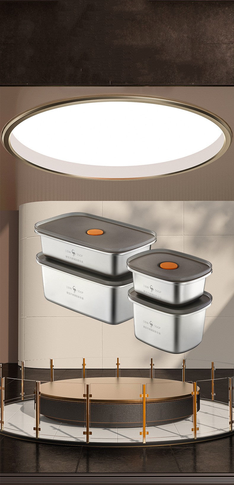 Luxury LFGB Certificated 304 Stainless Steel Crisper Silicone Sealing Edge Vacuum Container Air Exhaust Fresh-Keeping Food Box