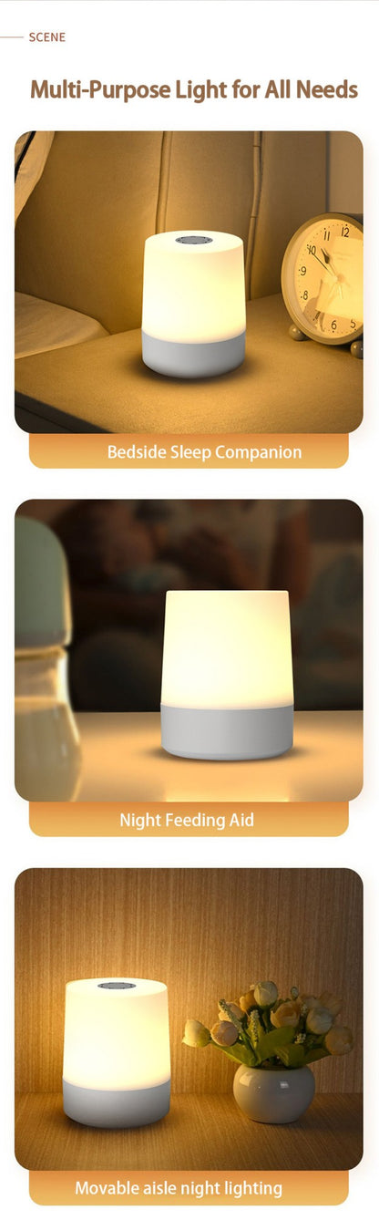 Touch Night Lamp USB LED Lamp Touch Control Switch Rechargeable Three Colors Lights Bedroom Portable Table Bedside Night Lamp