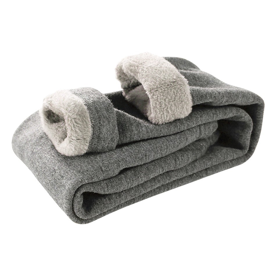 Girls Fleece-Lined Thermal Leggings Children Winter Thickened Warm Comfortable Outdoor Pants Kids Solid Color Casual Bottoms