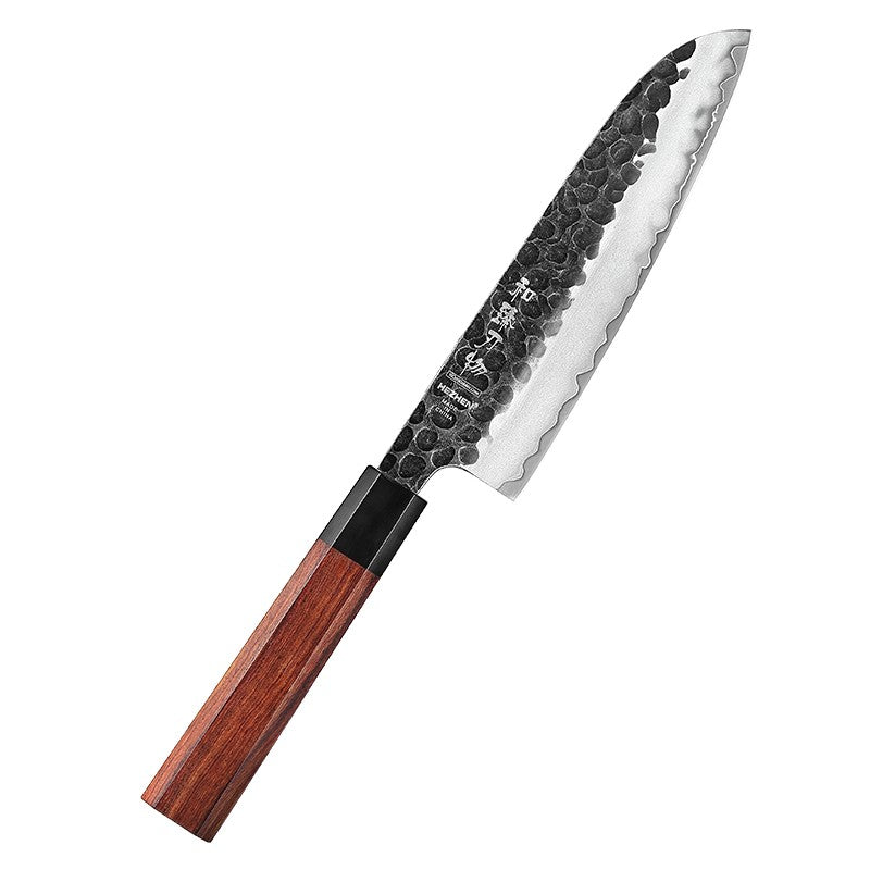 Conjunto de Facas de Cozinha HEZHEN 1-3PC Chef Utilitária Santoku Profissional Aço Revestido Japonês para Carne Faca de Cozinha Madeira Vermelha