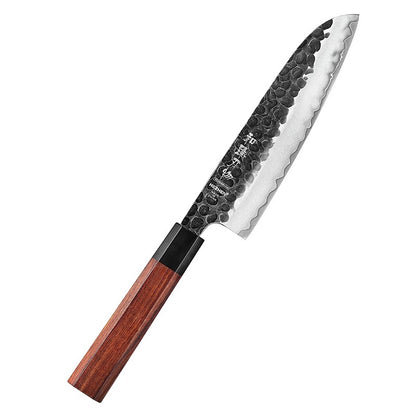 Conjunto de Facas de Cozinha HEZHEN 1-3PC Chef Utilitária Santoku Profissional Aço Revestido Japonês para Carne Faca de Cozinha Madeira Vermelha