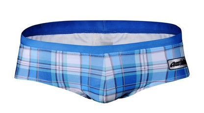 GANYANR Brand Swimming Trunks Swimwear Men Sunga Swimsuit Bikini Gay Sexy Swim Shorts Plaid Briefs Low Waist Bulge Pouch 2017