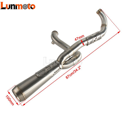 Motorcycle Big Sexy 2-in-1 Exhaust Muffler Pipe Double Slip Gusset For Harley M8 Touring Street Electra Glide Road King 2017-up