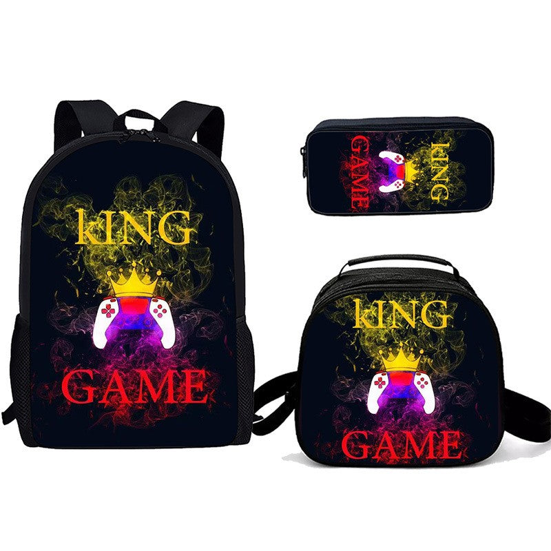 Desenho animado Popular console de jogos pad Impressão 3D 3pçs/Conjunto Mochilas Escolares de Estudante para Laptop Mochila Daypack Bolsa Transversal de Almoço Estojo de Lápis