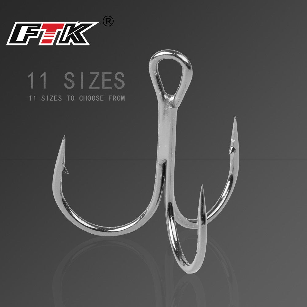 FTK Anzol de Pesca Bass com Três Pontas e Suporte para Isca, Suporte para Isca, Anzol de Isca, Conjunto de Anzóis de Manivela para Amarração de Mosca, Água Salgada, Anzol de Agulha para Pesca