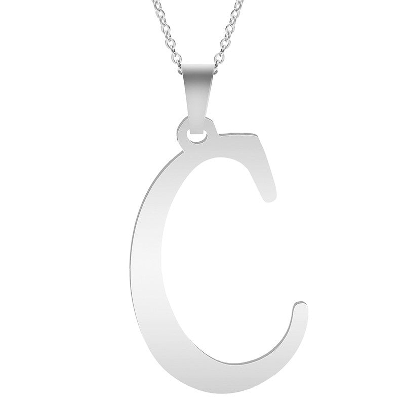 Colar de Letras de Moda A-Z para Mulheres Homens Aço Inoxidável de Alta Qualidade Colar Alfabeto Inglês A B C D E F G H I J K L M N O P Q R S T U V W X Y Z