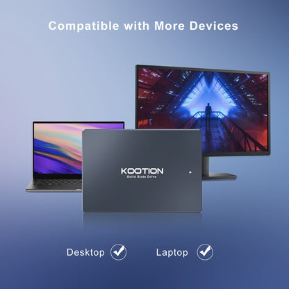 Unidade de Estado Sólido KOOTION SATA3 2.5 Polegadas 2TB 1TB 512GB 480GB 256GB 240GB 128GB 120GB SSD Discos Rígidos Internos Para Desktop Laptop