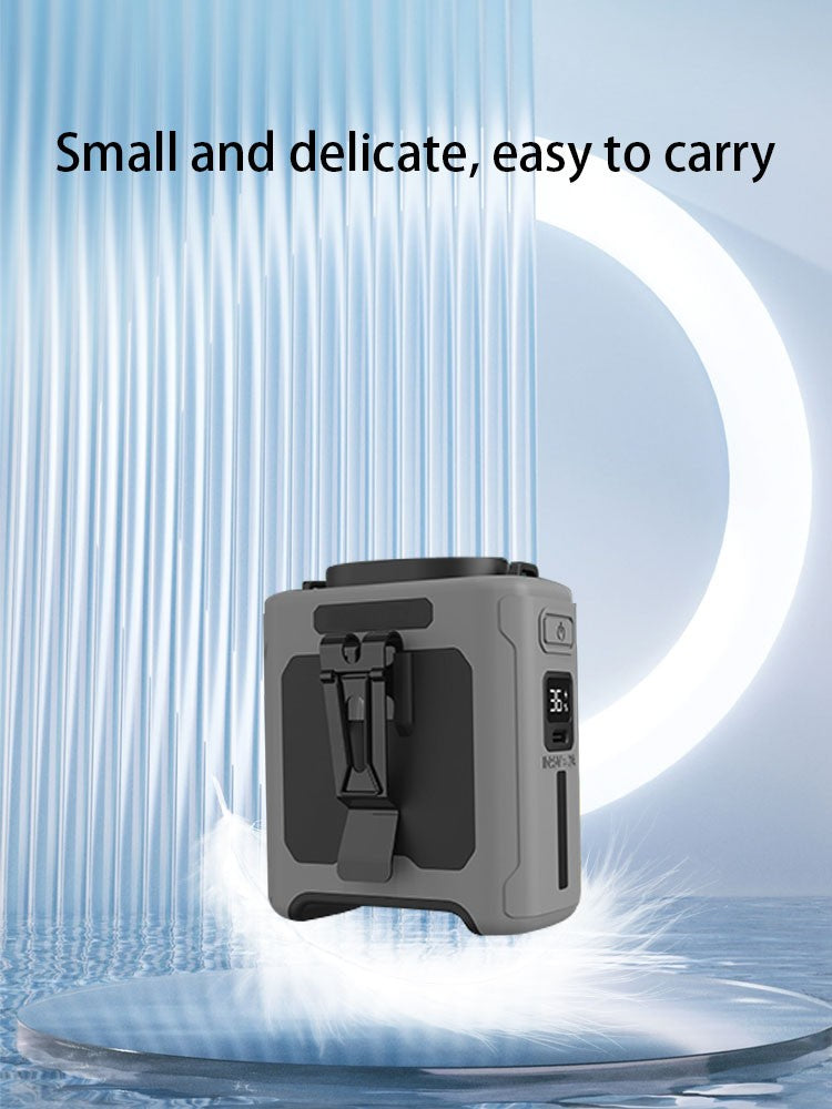 10000mAh Waist Fan Portable Handheld Hanging Neck Fan Ultra-Strong Wind with Phone Charging LED Light for Outdoor Working