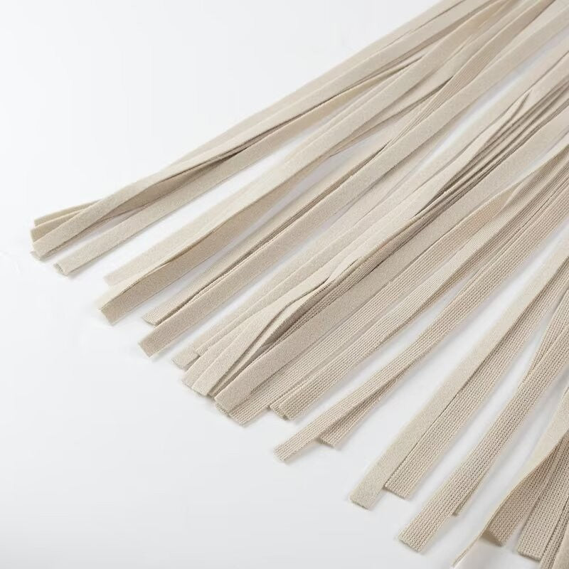 Fashion Tassel Solid Color O-neck Overcoat Woman 2024 Autumn Winter Loose Temperament Long-sleeve Pocket Coat Female Streetwear