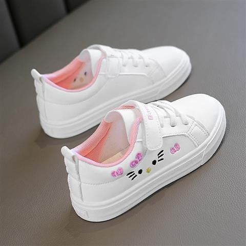 Kids White Sneakers 2025 Fall Slip Resistant Durable Spring Autumn Shoes for Girls 4-16 Years Old Fashion Casual Sports Shoes