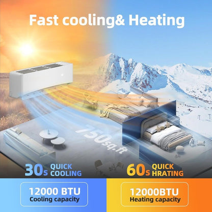 Ar Condicionado e Aquecedor Mini Split de 12000BTU, Sistema Inversor de 115V 17 SEER2, Cobre Até 70m², Instalação Completa