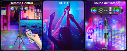 U'King Mini 5IN1 Bracket Effect Light Remote Control Mobile Stage Light Sound Control Strobe Magic Ball Light for DJ Show Party