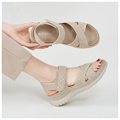 Low Sandals Woman Leather Shoes Summer Heels Large Size Low-heeled Girls Sports Big Comfort Fashion Clogs 2024 Slides Scandals