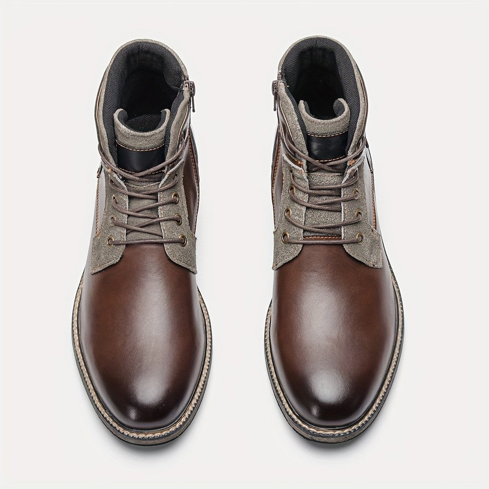 Men's fashionable ankle boots, autumn and winter men's retro short leather boots#KD6502