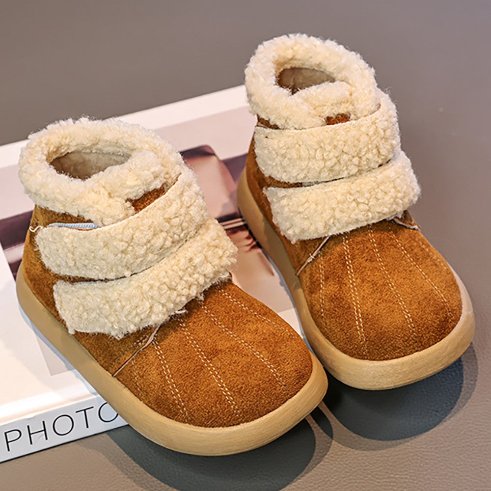 Thick Warm Plush Boots For Children 2025 New Designers Teenager Kid's Padded Boots Outdoor Hiking Boy's Girl's Snow Boots