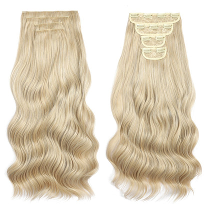 Bio Body Wave Clip in Hair Extensions 22 polegadas 4 peças/lote 220g Macio Natural Fibra Sintética Resistente ao Calor Clip in