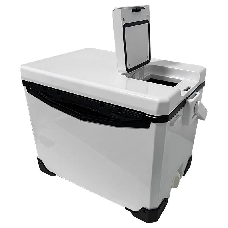 Caixa Térmica de Pesca de 10L 18L 22L 32L 48L Caixa de Ferramentas de Pesca Tanque Externo Estojo para Ferramentas de Pesca Armazenamento de Peixes Pesca Marítima com Saídas de Ar Portáteis