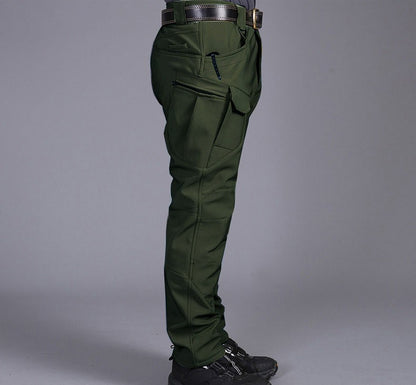 Softshell Warm Pants Men's Waterproof Sharkskin Fleece Working Trousers Outdoor Windproof Thickened Wear-resistant Cargo Pants