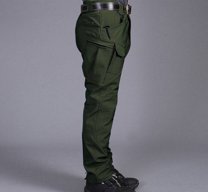 Softshell Warm Pants Men's Waterproof Sharkskin Fleece Working Trousers Outdoor Windproof Thickened Wear-resistant Cargo Pants