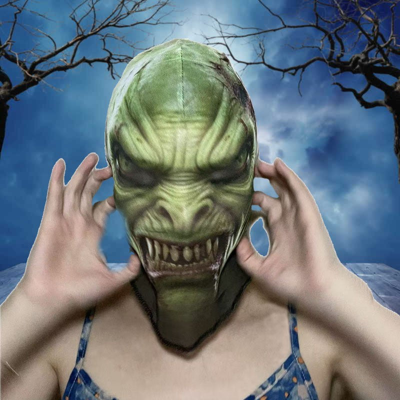 3D Digital Print Mask Creative Horror Cosplay Headscarf Halloween Party Hip Hop Headwear