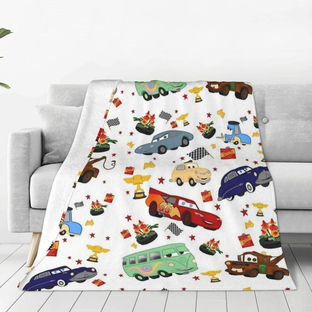 Cobertor Carros Relâmpago McQueen "A Vida É Uma Estrada" Cobertor Aveludado Respirável Super Quente para Cama Sofá Manta Fina de Pelúcia