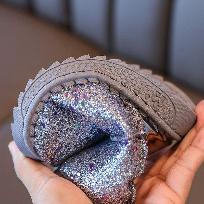 Children Warm Shoes Autumn Winter Boots Boys Girls Snow Shoes Fashion Shinny Soft Antislip Girls Boots 25-36 Sport Snow Boots