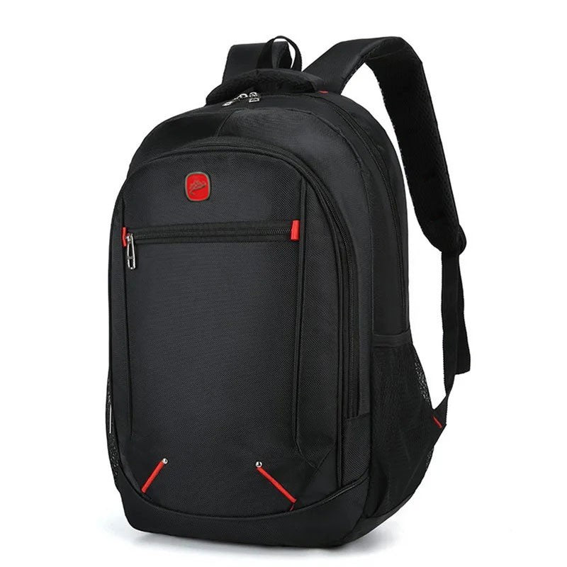 Mochila Escolar Estudantil de Grande Capacidade, Cor Sólida Casual, Material Oxford, Mochila Masculina Nova, Multifuncional, Bolsa Simples