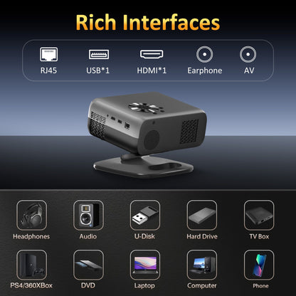 HORLAT M4 Projetor Portátil 25000 Lumens Android12 Mini Projetor 4K 64G Foco Automático Keystone Full HD 1080P 3D Home Theater WiFi6